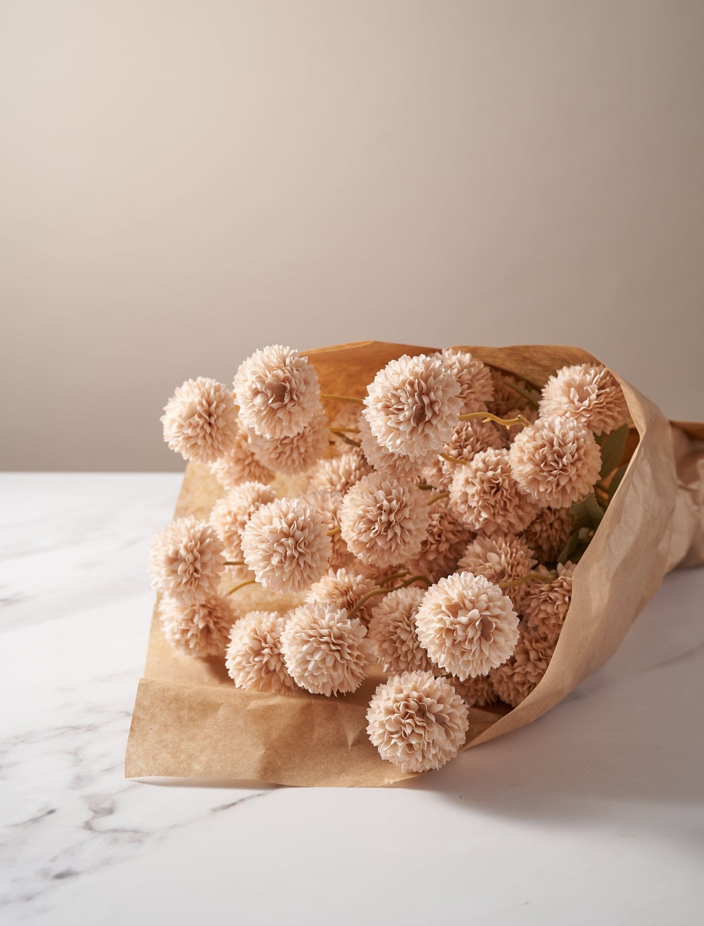 Zijden Kiku Bloemen - Crème