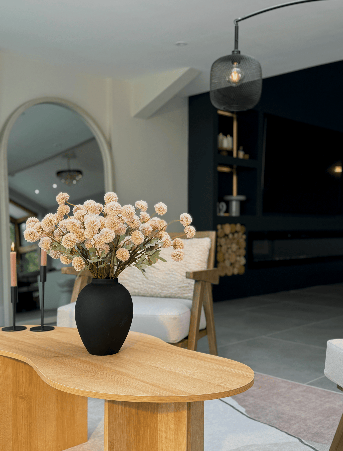 Zijden Kiku Bloemen - Crème