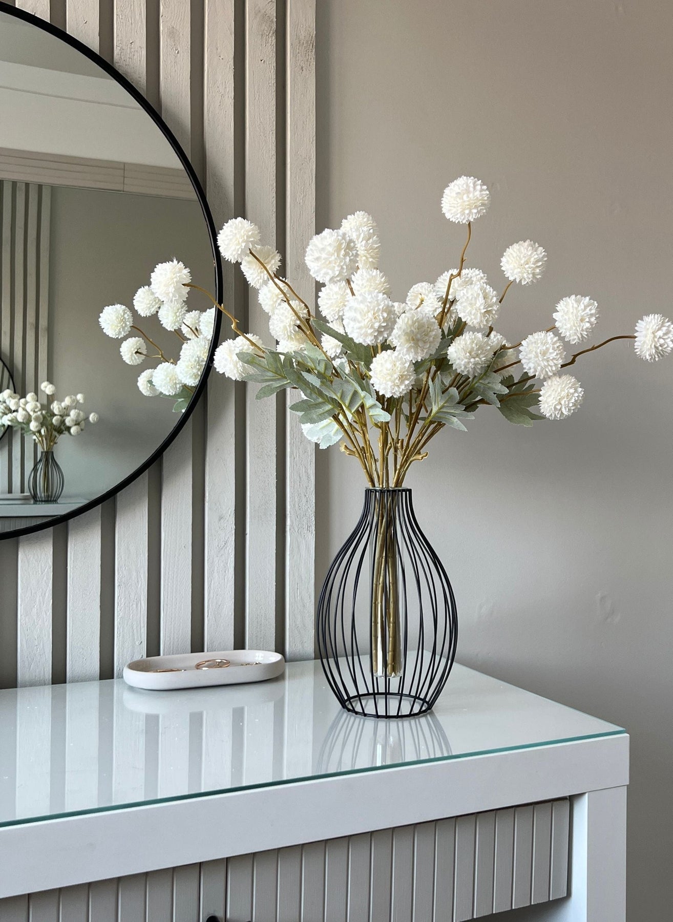 Zijden Kiku Bloemen - Wit